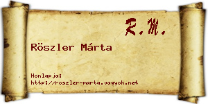 Röszler Márta névjegykártya